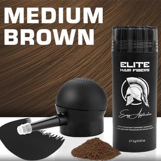 Elite Hair Fibers (27.5g) + Applicator and Hairline Comb